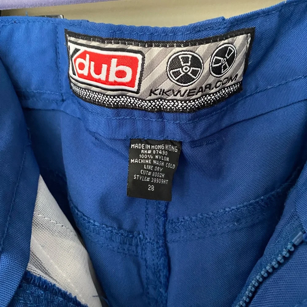 KIKWEAR KDUB Y2K Blue Baggy Wide Leg Landing Parachute Rave Jnco Inspired Sz 28